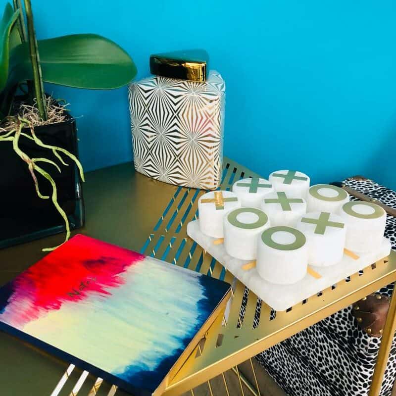 Gold Magazine Rack Table Ace & Luster