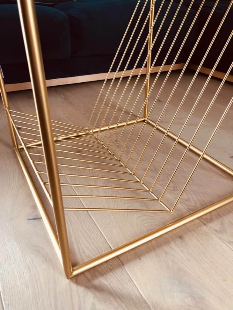 Gold Magazine Rack Table Ace & Luster